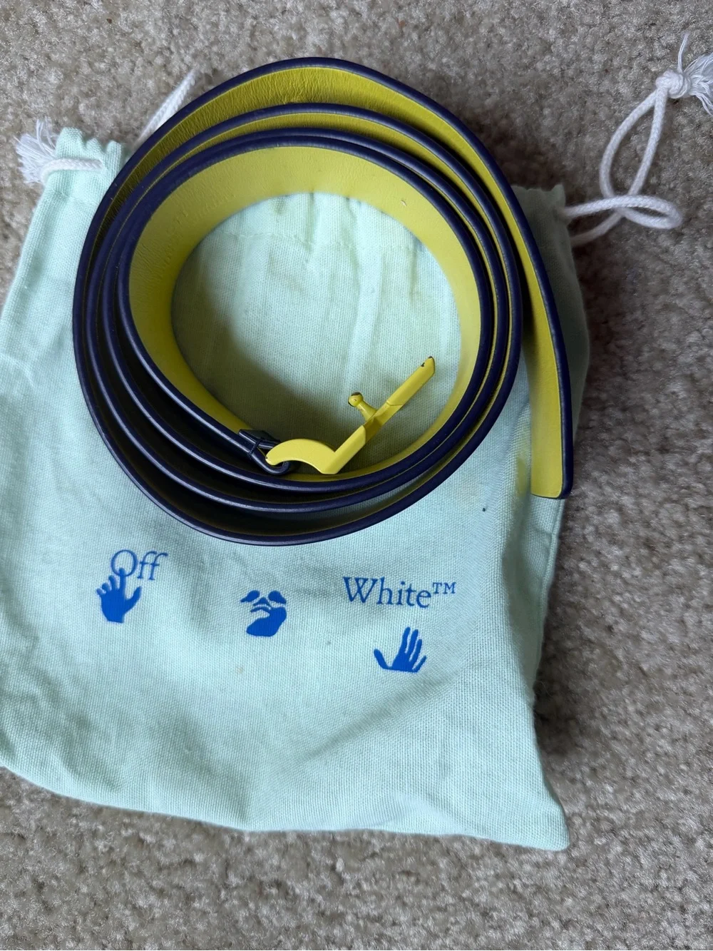 Off-White Yellow Arrow Logo Belt Buckle